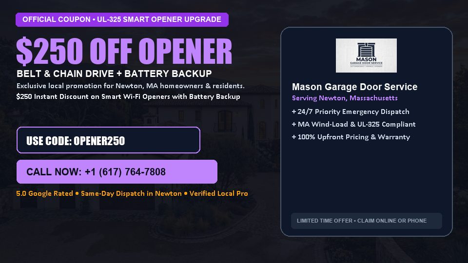 Mason Garage Door Service $250 OFF Premium LiftMaster Opener Installation